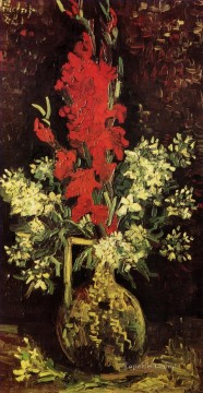 pre - Vase with Gladioli and Carnations 2 Vincent van Gogh Impressionism Flowers